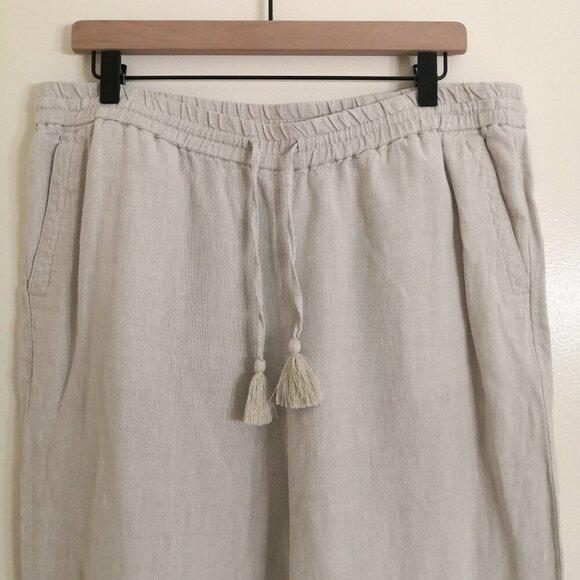 Talbots 100% Linen Easy Drawstring Pants Size 12 - Picture 2 of 6